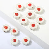 10pcs Hand Painted Poached Egg Ceramic Beads DIY Jewelry Making Bead Yellow Red