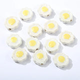 10pcs Hand Painted Poached Egg Ceramic Beads DIY Jewelry Making Bead Yellow Red