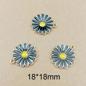 10pcs Chrysanthemum Flower Pendant Charms for DIY Necklace Bracelet Headdress