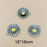 10pcs Chrysanthemum Flower Pendant Charms for DIY Necklace Bracelet Headdress