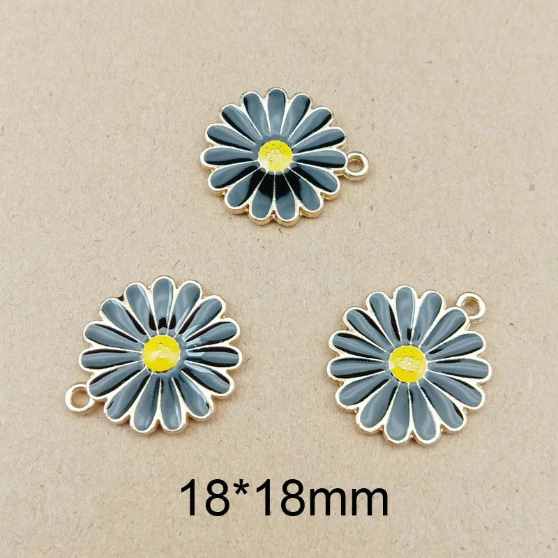 10pcs Chrysanthemum Flower Pendant Charms for DIY Necklace Bracelet Headdress