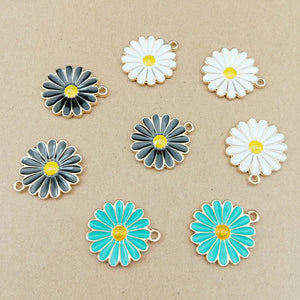 10pcs Chrysanthemum Flower Pendant Charms for DIY Necklace Bracelet Headdress
