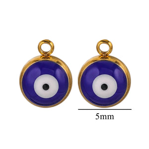 10pcs 18K Plated Devil's Eye Heart Charms DIY Jewelry Making