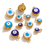 10pcs 18K Plated Devil's Eye Heart Charms DIY Jewelry Making