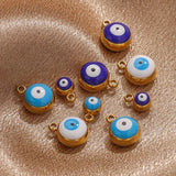 10pcs 18K Plated Devil's Eye Heart Charms DIY Jewelry Making
