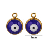 10pcs 18K Plated Devil's Eye Heart Charms DIY Jewelry Making