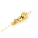 10pcs Gold-plate Stainless Steel Charm Beads Frosted Hammered Stripes Loose