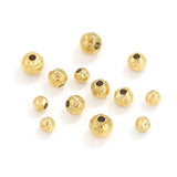 10pcs Gold-plate Stainless Steel Charm Beads Frosted Hammered Stripes Loose