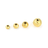 10pcs Gold-plate Stainless Steel Charm Beads Frosted Hammered Stripes Loose