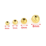 10pcs Gold-plate Stainless Steel Charm Beads Frosted Hammered Stripes Loose