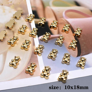 10pcs Mini Bear Charm Pendant for Jewelry Making