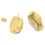 10pcs 18k Oval Rhombic Stud Posts for Earrings