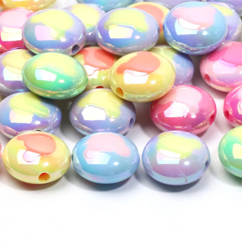 10pcs 18mm Mouse Head AB Colored Acrylic Beads DIY Jewelry Bracelet Charms