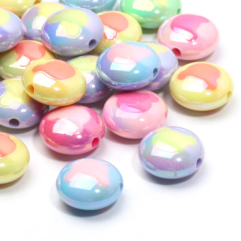 10pcs 18mm Mouse Head AB Colored Acrylic Beads DIY Jewelry Bracelet Charms
