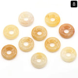 10pcs 18mm Lucky Buckle Charms Rose Pink Quartz Lapis Stone Chakra Pendants