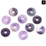 10pcs 18mm Lucky Buckle Charms Rose Pink Quartz Lapis Stone Chakra Pendants