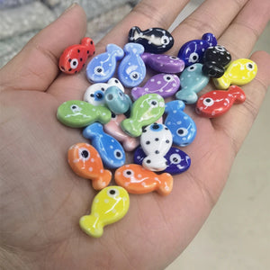 10pcs Fish Shape Ceramic Beads Jewelry Making Spacer DIY Bracelet Necklace
