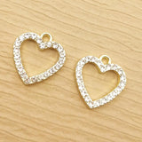 10pcs 18x19mm Crystal Heart Charm DIY Craft Supplies