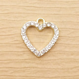10pcs 18x19mm Crystal Heart Charm DIY Craft Supplies