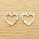 10pcs 18x19mm Crystal Heart Charm DIY Craft Supplies