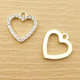 10pcs 18x19mm Crystal Heart Charm DIY Craft Supplies