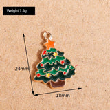 10pcs Enamel Christmas Star Tree Charms for Jewelry Making DIY