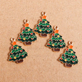 10pcs Enamel Christmas Star Tree Charms for Jewelry Making DIY