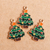 10pcs Enamel Christmas Star Tree Charms for Jewelry Making DIY