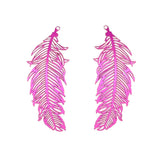 10pcs Feather Charms Hollow S.Steel Colorful Pendant B4943