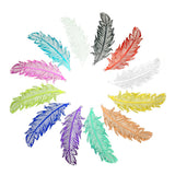 10pcs Feather Charms Hollow S.Steel Colorful Pendant B4943