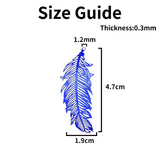 10pcs Feather Charms Hollow S.Steel Colorful Pendant B4943