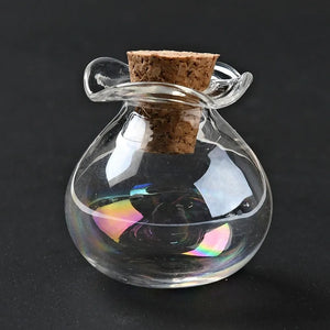 10pcs 2.5cm Lucky Bag Glass Cork Bottles DIY Wishing Vials Pendant Decor
