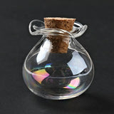 10pcs 2.5cm Lucky Bag Glass Cork Bottles DIY Wishing Vials Pendant Decor