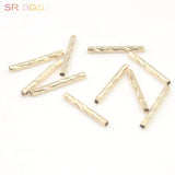 10pcs High Yellow Filled Column Tube Copper Spacer Metal Beads