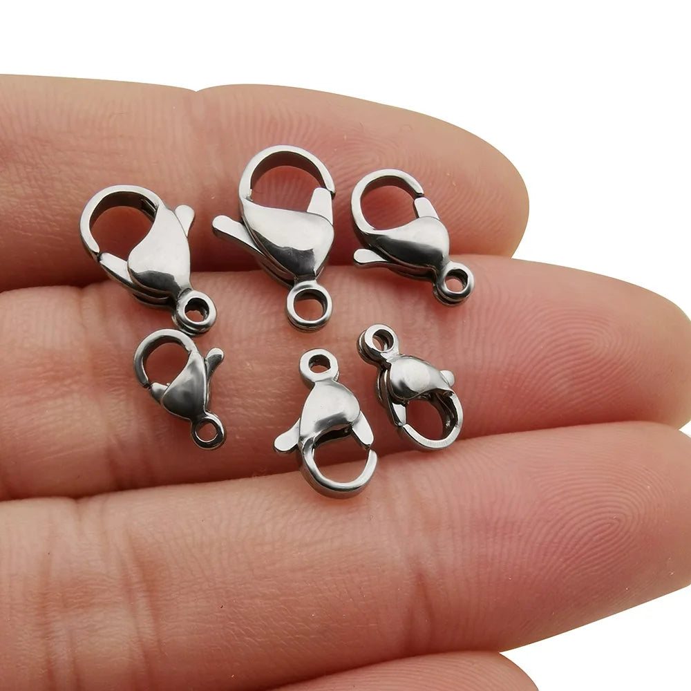 10pcs Stainless Steel Lobster Clasps for Bracelet Necklace, Jewelry Making