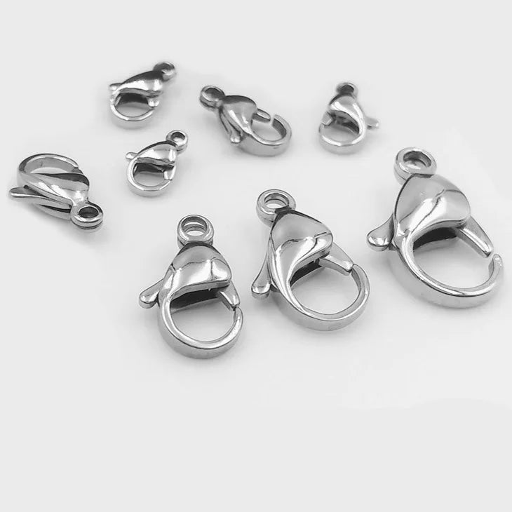 10pcs Stainless Steel Lobster Clasps for Bracelet Necklace, Jewelry Making