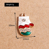 10pcs Enamel Christmas Gloves Charms for DIY Jewelry Making