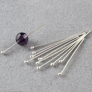 10pcs 925 Sterling Silver Ball Head Pins Needles For DIY Jewelry Making