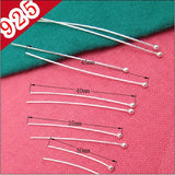 10pcs 925 Sterling Silver Ball Head Pins Needles For DIY Jewelry Making