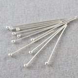10pcs 925 Sterling Silver Ball Head Pins Needles For DIY Jewelry Making