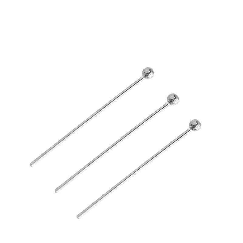 10pcs 925 Sterling Silver Ball Head Pins Needles For DIY Jewelry Making