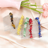 20 Teeth Chip Stone Beads Hair Comb Healing Crystal Hairpin Hair Clips