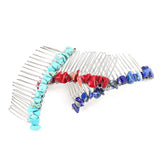 20 Teeth Chip Stone Beads Hair Comb Healing Crystal Hairpin Hair Clips
