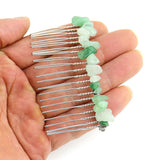 20 Teeth Chip Stone Beads Hair Comb Healing Crystal Hairpin Hair Clips