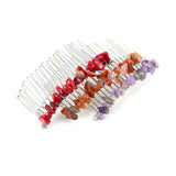 20 Teeth Chip Stone Beads Hair Comb Healing Crystal Hairpin Hair Clips