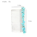 20 Teeth Chip Stone Beads Hair Comb Healing Crystal Hairpin Hair Clips