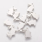 10pcs 201 Stainless Steel Bunny Pendants Easter Theme DIY Jewelry Making