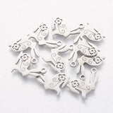 10pcs 201 Stainless Steel Bunny Pendants Easter Theme DIY Jewelry Making