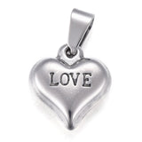 10pcs Love Heart Stainless Steel Charms for Jewelry Making