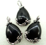 10pcs Natural Stone Tiger Eye Water Droplets Pendant DIY Jewelry Necklace
